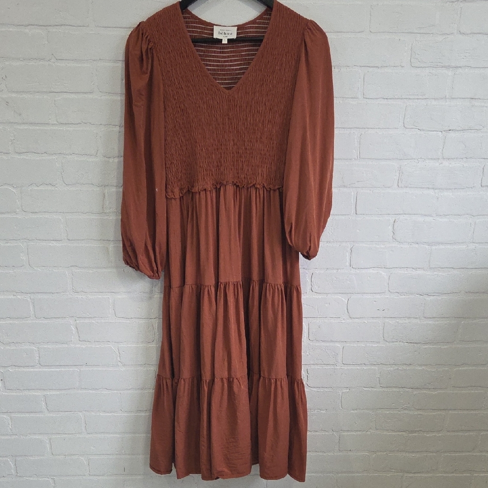 Böhme Smocked Terracotta Prairie Dress